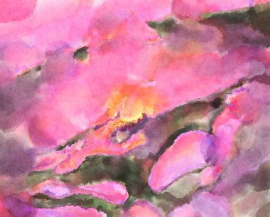 Modern fırça darbeleri. Poster, duvar sanatı, afiş, kart, kitap kapağı veya ambalaj için rahatlatıcı kompozisyonun yumuşak renkli çizimi. Pastel renklerle suluboya.