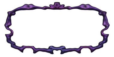 Üç boyutlu metalik illüstrasyon. Beyaz arka planda izole edilmiş fantezi çerçevesi. Davetiyeler, posterler, menü, hatıra defteri ve sunum için mükemmel. Metnin için şablon.