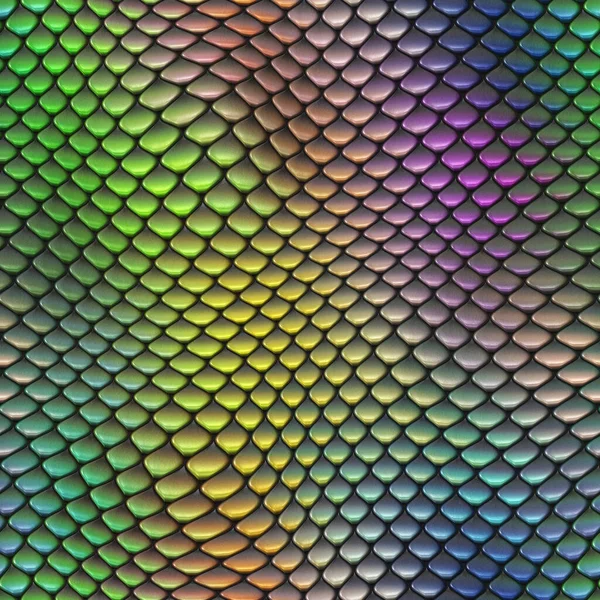 Seamless Fantasy Scales Pattern Reptilian Texture Colorful Vibrant Tile Exotic — Stock Photo, Image