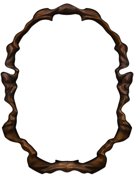 3D metallic illustration. Fantasy frame isolated on white background. Perfect for invitations, posters, menu, scrapbooking and presentation. Template for your text.