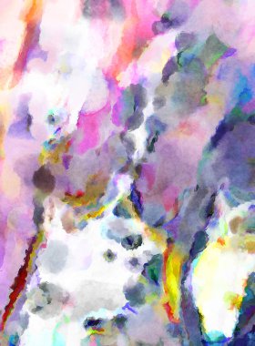 Modern fırça darbeleri. Poster, duvar sanatı, afiş, kart, kitap kapağı veya ambalaj için rahatlatıcı kompozisyonun yumuşak renkli çizimi. Pastel renklerle suluboya.