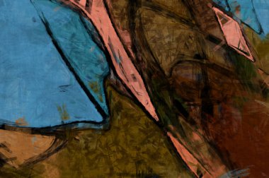 Kaos duvarı sanatı. Sanatsal canlılık ve renkli duvar kâğıdı. Kaotik resim. Taranmış Boyalı Soyut Arkaplan. Fırça darbesi ile boyanmış. Tuval üzerinde etkileyici fırçalanmış resim