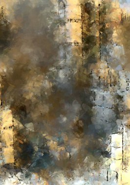 Tuval üzerinde etkileyici fırçalanmış resim. Soyut doku. 2D çizim. Geniş fırça darbeleri. Modern dijital sanat. Çağdaş fırça. Modern ifade. Popüler biçim boyanmış resim.