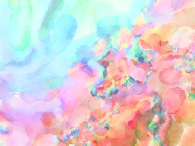 Modern fırça darbeleri. Poster, duvar sanatı, afiş, kart, kitap kapağı veya ambalaj için rahatlatıcı kompozisyonun yumuşak renkli çizimi. Pastel renklerle suluboya.