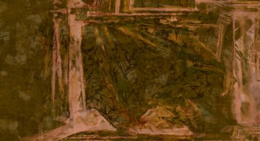 Kaos duvarı sanatı. Sanatsal canlılık ve renkli duvar kâğıdı. Kaotik resim. Taranmış Boyalı Soyut Arkaplan. Fırça darbesi ile boyanmış. Tuval üzerinde etkileyici fırçalanmış resim