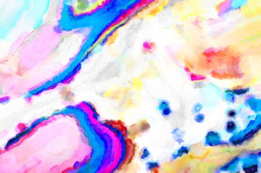 Modern fırça darbeleri. Poster, duvar sanatı, afiş, kart, kitap kapağı veya ambalaj için rahatlatıcı kompozisyonun yumuşak renkli çizimi. Pastel renklerle suluboya.