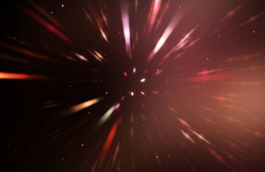 Parlak, canlı ve renkli duvar kağıtları. Parlayan parçacıkları ve çizgileri olan ışık patlaması yıldızı. Güzel soyut ışın arkaplanı.