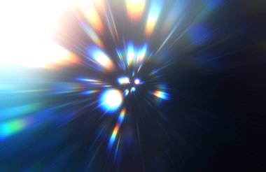 Parlak, canlı ve renkli duvar kağıtları. Parlayan parçacıkları ve çizgileri olan ışık patlaması yıldızı. Güzel soyut ışın arkaplanı.