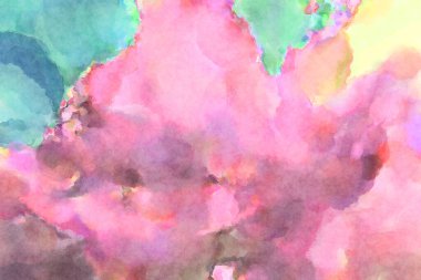 Modern fırça darbeleri. Poster, duvar sanatı, afiş, kart, kitap kapağı veya ambalaj için rahatlatıcı kompozisyonun yumuşak renkli çizimi. Pastel renklerle suluboya.