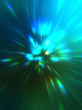 Parlak, canlı ve renkli duvar kağıtları. Parlayan parçacıkları ve çizgileri olan ışık patlaması yıldızı. Güzel soyut ışın arkaplanı.