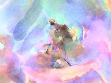 Modern fırça darbeleri. Poster, duvar sanatı, afiş, kart, kitap kapağı veya ambalaj için rahatlatıcı kompozisyonun yumuşak renkli çizimi. Pastel renklerle suluboya.