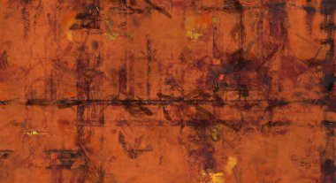 Kaos duvarı sanatı. Sanatsal canlılık ve renkli duvar kâğıdı. Kaotik resim. Taranmış Boyalı Soyut Arkaplan. Fırça darbesi ile boyanmış. Tuval üzerinde etkileyici fırçalanmış resim