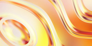 Renkli dalgalı yansıtıcı duvar kağıdının üç boyutlu çizimi. Duvar kağıdı, afiş, arkaplan, kart, kitap kapağı veya web sitesi için grafiksel illüstrasyon. Soyut arkaplan. 