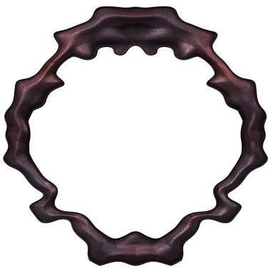 Üç boyutlu metalik illüstrasyon. Beyaz arka planda izole edilmiş fantezi çerçevesi. Davetiyeler, posterler, menü, hatıra defteri ve sunum için mükemmel. Metnin için şablon.