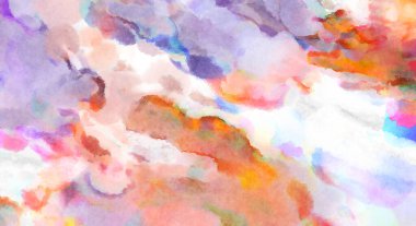Modern fırça darbeleri. Poster, duvar sanatı, afiş, kart, kitap kapağı veya ambalaj için rahatlatıcı kompozisyonun yumuşak renkli çizimi. Pastel renklerle suluboya.