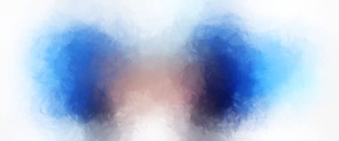 Vahşi ve büyük fırça darbeleri. Beyaz arka planda fırçalanmış soyut resim. Fırça darbesi ile boyanmış. Boya darbeleri. 2B Görüntü.