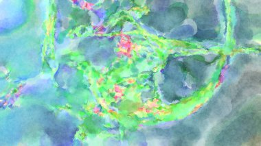 Modern fırça darbeleri. Poster, duvar sanatı, afiş, kart, kitap kapağı veya ambalaj için rahatlatıcı kompozisyonun yumuşak renkli çizimi. Pastel renklerle suluboya.