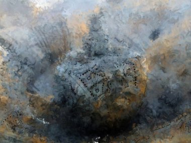 Tuval üzerinde etkileyici fırçalanmış resim. Soyut doku. 2D çizim. Geniş fırça darbeleri. Modern dijital sanat. Çağdaş fırça. Modern ifade. Popüler biçim boyanmış resim.