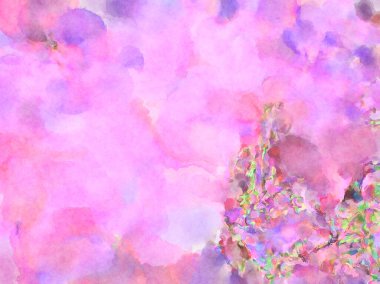 Modern fırça darbeleri. Poster, duvar sanatı, afiş, kart, kitap kapağı veya ambalaj için rahatlatıcı kompozisyonun yumuşak renkli çizimi. Pastel renklerle suluboya.