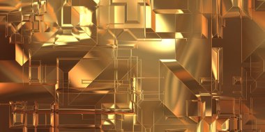 Parlak saten kaplama yüzey teknolojisi 3 boyutlu desen. Lüks yansımalı metal panel dokusu. Arkaplan, duvar kağıdı, uzay gemisi gövdesi için cilalanmış geometrik metal yansıtıcı fütüristik malzeme.