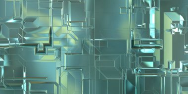 Parlak saten kaplama yüzey teknolojisi 3 boyutlu desen. Lüks yansımalı metal panel dokusu. Arkaplan, duvar kağıdı, uzay gemisi gövdesi için cilalanmış geometrik metal yansıtıcı fütüristik malzeme.