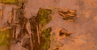 Kaos duvarı sanatı. Sanatsal canlılık ve renkli duvar kâğıdı. Kaotik resim. Taranmış Boyalı Soyut Arkaplan. Fırça darbesi ile boyanmış. Tuval üzerinde etkileyici fırçalanmış resim