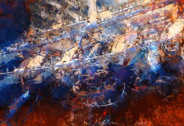 Tuval üzerinde etkileyici fırçalanmış resim. Soyut doku. 2D çizim. Geniş fırça darbeleri. Modern dijital sanat. Çağdaş fırça. Modern ifade. Popüler biçim boyanmış resim.