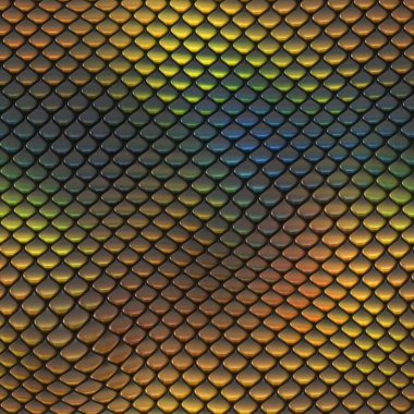 Kusursuz bir fantezi modeli. Sürüngen dokusu. Renkli ve canlı fayanslar. Egzotik fayanslı yüzey. Doğa baskısı.