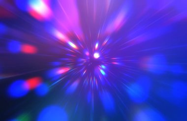 Parlak, canlı ve renkli duvar kağıtları. Parlayan parçacıkları ve çizgileri olan ışık patlaması yıldızı. Güzel soyut ışın arkaplanı.