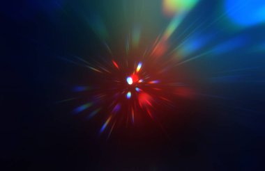 Parlak, canlı ve renkli duvar kağıtları. Parlayan parçacıkları ve çizgileri olan ışık patlaması yıldızı. Güzel soyut ışın arkaplanı.