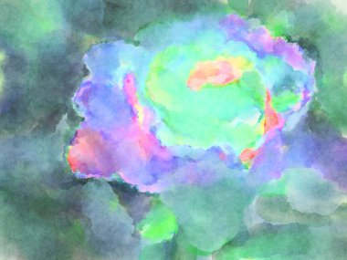 Modern fırça darbeleri. Poster, duvar sanatı, afiş, kart, kitap kapağı veya ambalaj için rahatlatıcı kompozisyonun yumuşak renkli çizimi. Pastel renklerle suluboya.