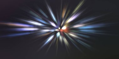 Parlak, canlı ve renkli duvar kağıtları. Parlayan parçacıkları ve çizgileri olan ışık patlaması yıldızı. Güzel soyut ışın arkaplanı.