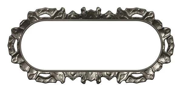 Metallic Illustratie Fantasie Frame Geïsoleerd Witte Achtergrond Perfect Voor Uitnodigingen — Stockfoto