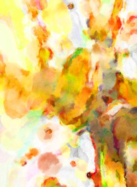 Modern fırça darbeleri. Poster, duvar sanatı, afiş, kart, kitap kapağı veya ambalaj için rahatlatıcı kompozisyonun yumuşak renkli çizimi. Pastel renklerle suluboya.