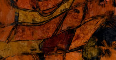 Kaos duvarı sanatı. Sanatsal canlılık ve renkli duvar kâğıdı. Kaotik resim. Taranmış Boyalı Soyut Arkaplan. Fırça darbesi ile boyanmış. Tuval üzerinde etkileyici fırçalanmış resim