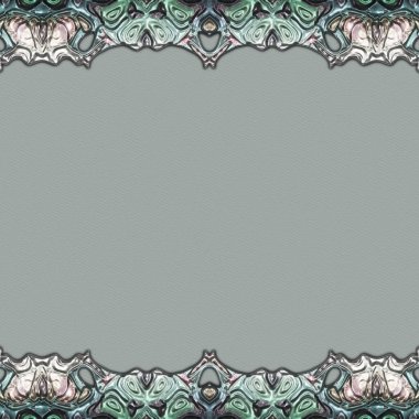 Çerçeve kağıdı. Kart, davetiye ya da albüm olarak harika bir kullanım. Fantezi 3D çizim arka planı. Zarif duvar kâğıdı. Metnin için şablon.