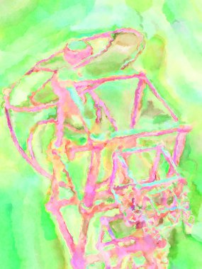 Modern fırça darbeleri. Poster, duvar sanatı, afiş, kart, kitap kapağı veya ambalaj için rahatlatıcı kompozisyonun yumuşak renkli çizimi. Pastel renklerle suluboya.