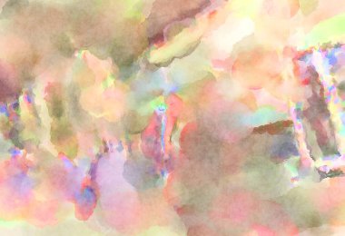 Modern fırça darbeleri. Poster, duvar sanatı, afiş, kart, kitap kapağı veya ambalaj için rahatlatıcı kompozisyonun yumuşak renkli çizimi. Pastel renklerle suluboya.