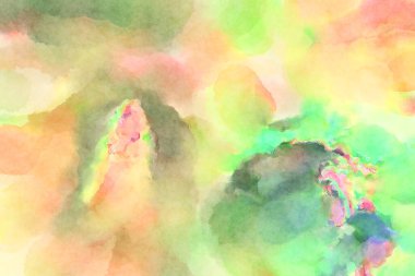 Modern fırça darbeleri. Poster, duvar sanatı, afiş, kart, kitap kapağı veya ambalaj için rahatlatıcı kompozisyonun yumuşak renkli çizimi. Pastel renklerle suluboya.