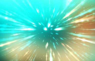 Parlak, canlı ve renkli duvar kağıtları. Parlayan parçacıkları ve çizgileri olan ışık patlaması yıldızı. Güzel soyut ışın arkaplanı.