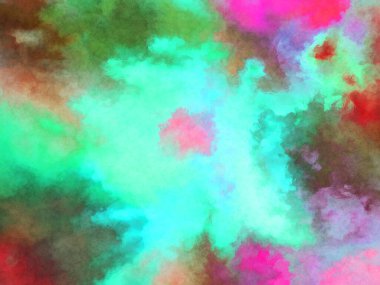 Modern fırça darbeleri. Poster, duvar sanatı, afiş, kart, kitap kapağı veya ambalaj için rahatlatıcı kompozisyonun yumuşak renkli çizimi. Pastel renklerle suluboya.