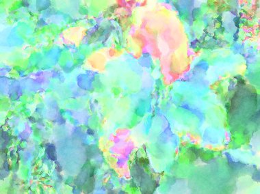 Modern fırça darbeleri. Poster, duvar sanatı, afiş, kart, kitap kapağı veya ambalaj için rahatlatıcı kompozisyonun yumuşak renkli çizimi. Pastel renklerle suluboya.