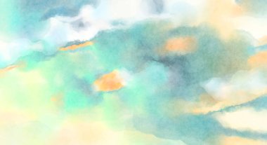 Modern fırça darbeleri. Poster, duvar sanatı, afiş, kart, kitap kapağı veya ambalaj için rahatlatıcı kompozisyonun yumuşak renkli çizimi. Pastel renklerle suluboya.