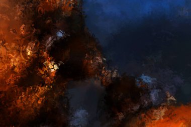 Tuval üzerinde etkileyici fırçalanmış resim. Soyut doku. 2D çizim. Geniş fırça darbeleri. Modern dijital sanat. Çağdaş fırça. Modern ifade. Popüler biçim boyanmış resim.