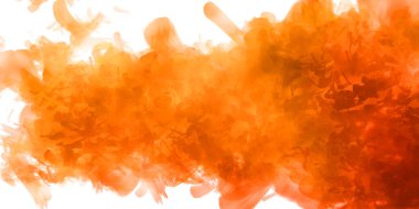 Vahşi ve büyük fırça darbeleri. Beyaz arka planda fırçalanmış soyut resim. Fırça darbesi ile boyanmış. Boya darbeleri. 2B Görüntü.