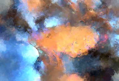 Tuval üzerinde etkileyici fırçalanmış resim. Soyut doku. 2D çizim. Geniş fırça darbeleri. Modern dijital sanat. Çağdaş fırça. Modern ifade. Popüler biçim boyanmış resim.