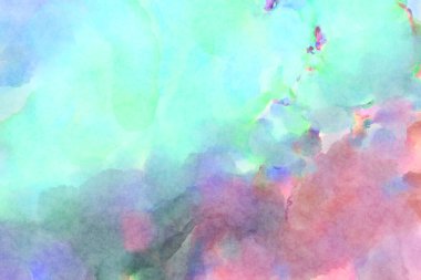 Modern fırça darbeleri. Poster, duvar sanatı, afiş, kart, kitap kapağı veya ambalaj için rahatlatıcı kompozisyonun yumuşak renkli çizimi. Pastel renklerle suluboya.