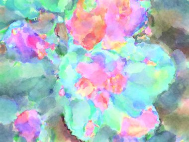 Modern fırça darbeleri. Poster, duvar sanatı, afiş, kart, kitap kapağı veya ambalaj için rahatlatıcı kompozisyonun yumuşak renkli çizimi. Pastel renklerle suluboya.