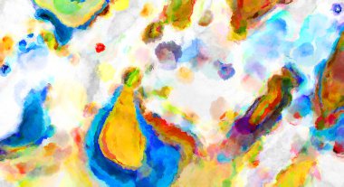 Modern fırça darbeleri. Poster, duvar sanatı, afiş, kart, kitap kapağı veya ambalaj için rahatlatıcı kompozisyonun yumuşak renkli çizimi. Pastel renklerle suluboya.
