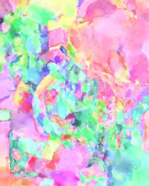 Modern fırça darbeleri. Poster, duvar sanatı, afiş, kart, kitap kapağı veya ambalaj için rahatlatıcı kompozisyonun yumuşak renkli çizimi. Pastel renklerle suluboya.